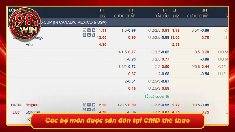 Những hình thức được quan tâm tại sảnh thể thao CMD