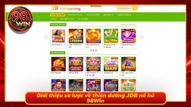 Khái niệm của sảnh game slot JDB siêu hot