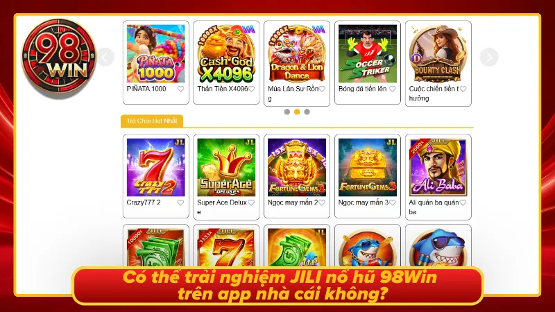 Ứng dụng cung cấp siêu phẩm nổ hũ