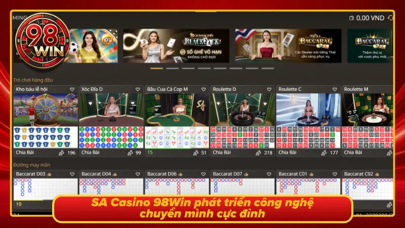 Màn hình sảnh SA casino cực thu hút mắt